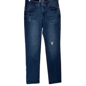Democracy‎ Ab Technology "Ab"solution High Rise Mid Wash Ripped Straight Jeans 6